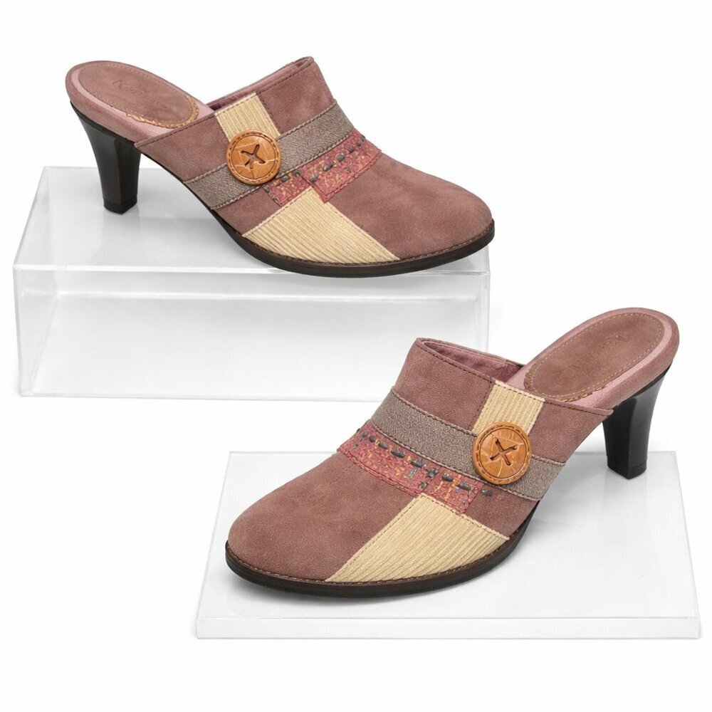 KENZIE Touch Corduroy Patchwork Mules Clogs 8.5M
